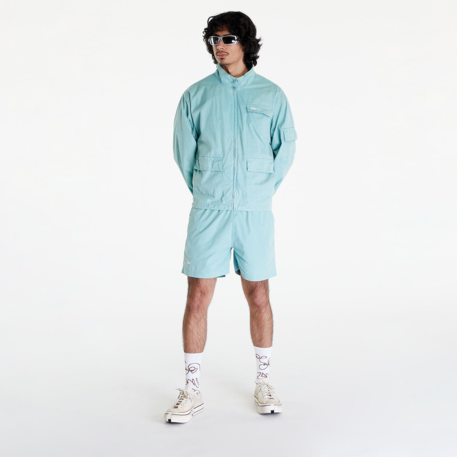 Bundy Patta Acid Washed Track Jacket Blue Radiance