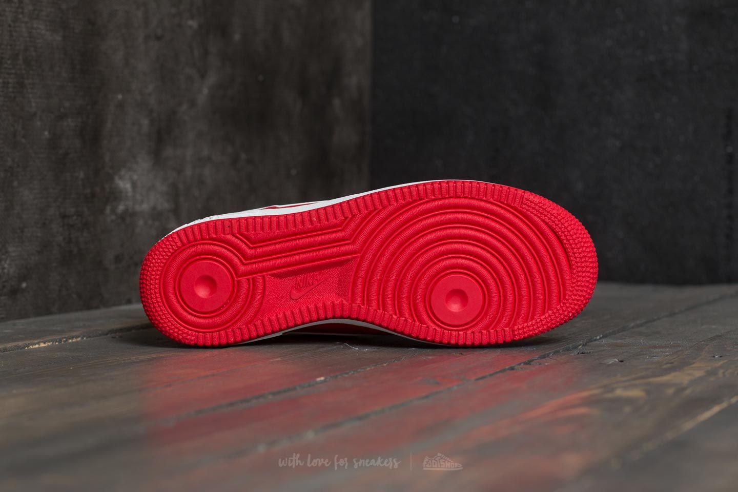 Herresko Nike Air Force 1 University Red/ White-White
