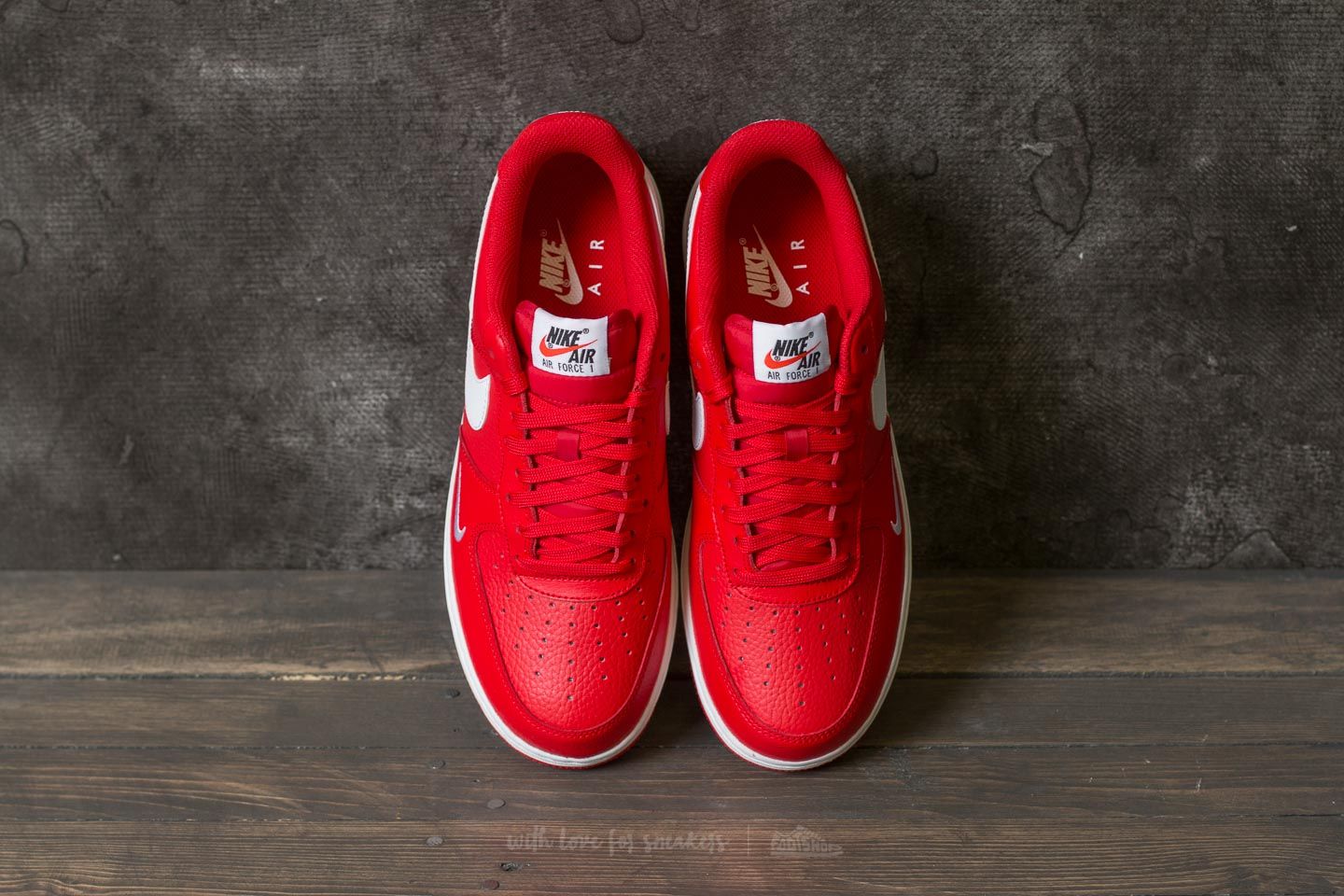 Herresko Nike Air Force 1 University Red/ White-White