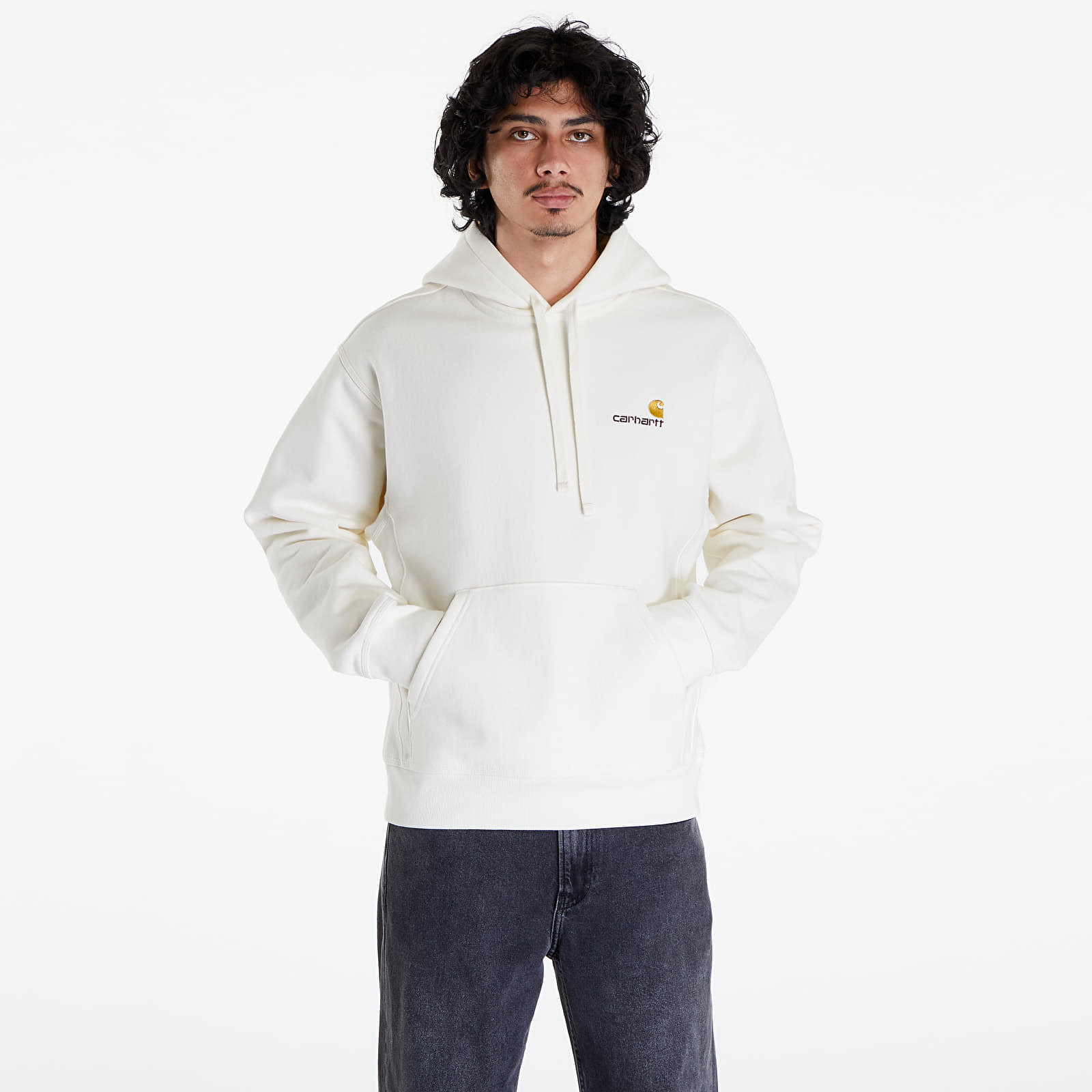 Mikiny Carhartt WIP Hooded American Script Sweat UNISEX Wax