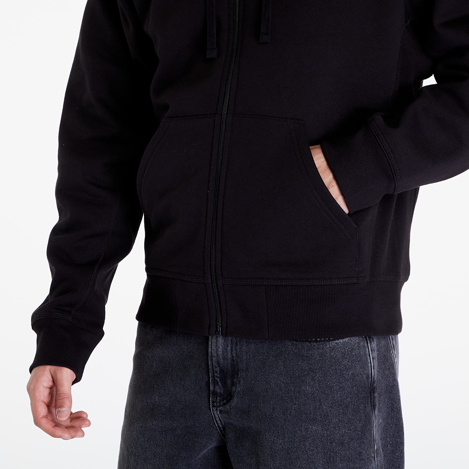 Kapucnis pulóverek és pulcsik Carhartt WIP Hooded American Script Jacket UNISEX Black