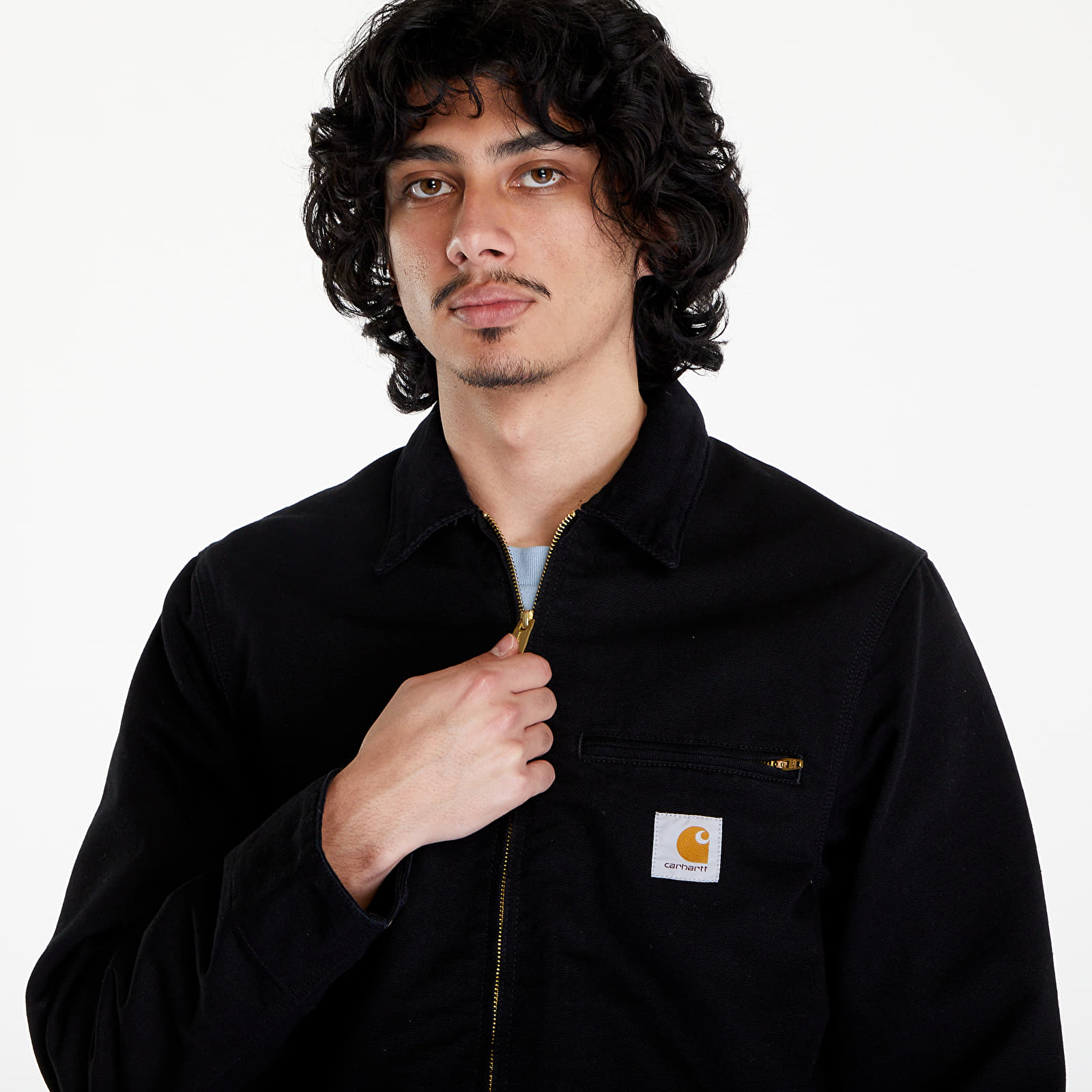 Kabátok Carhartt WIP Detroit Jacket UNISEX Black/ Black Rinsed