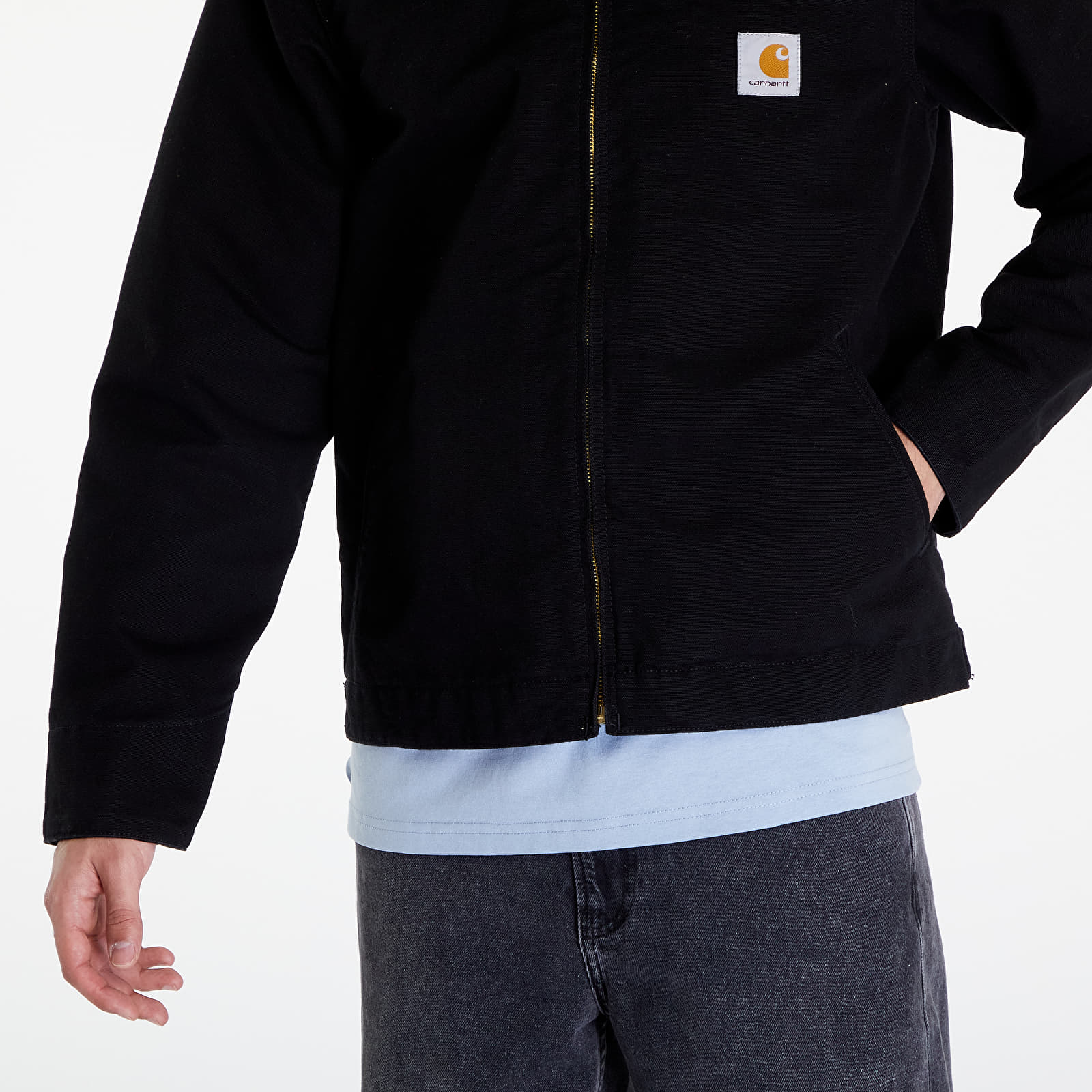 Kabátok Carhartt WIP Detroit Jacket UNISEX Black/ Black Rinsed