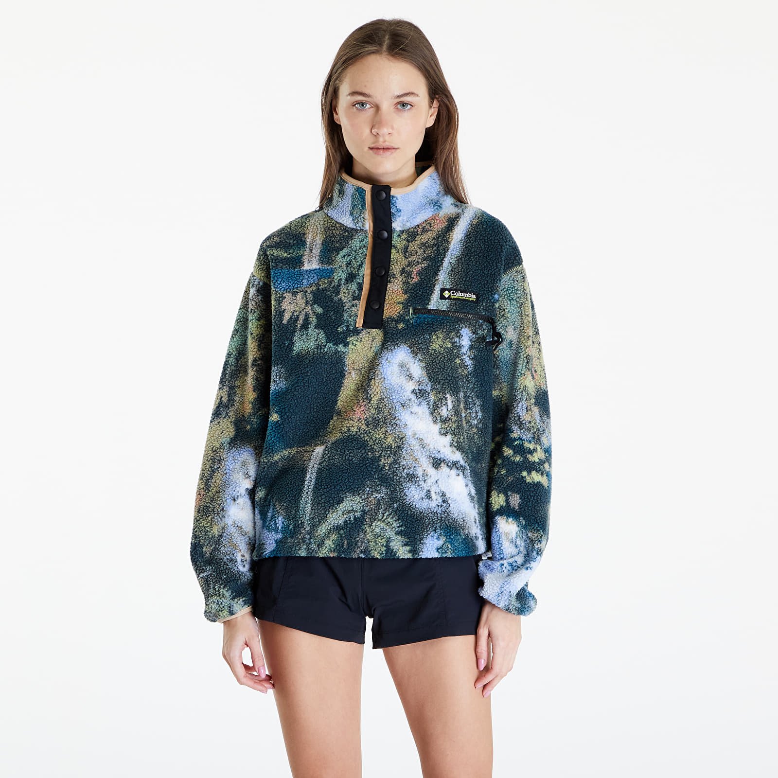 Sudaderas Columbia Helvetia™ Half Snap Sweatshirt Napa Green Chasing Falls Print