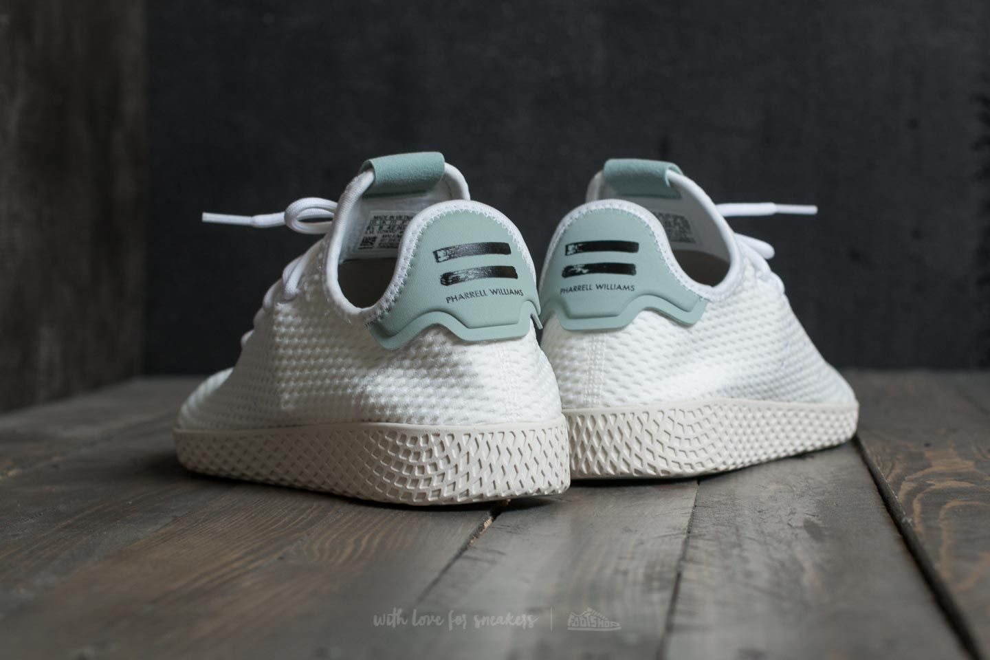 Scarpe uomo adidas Pharrell Williams PW Tennis HU Ftw White Ftw White Tactile Green Footshop