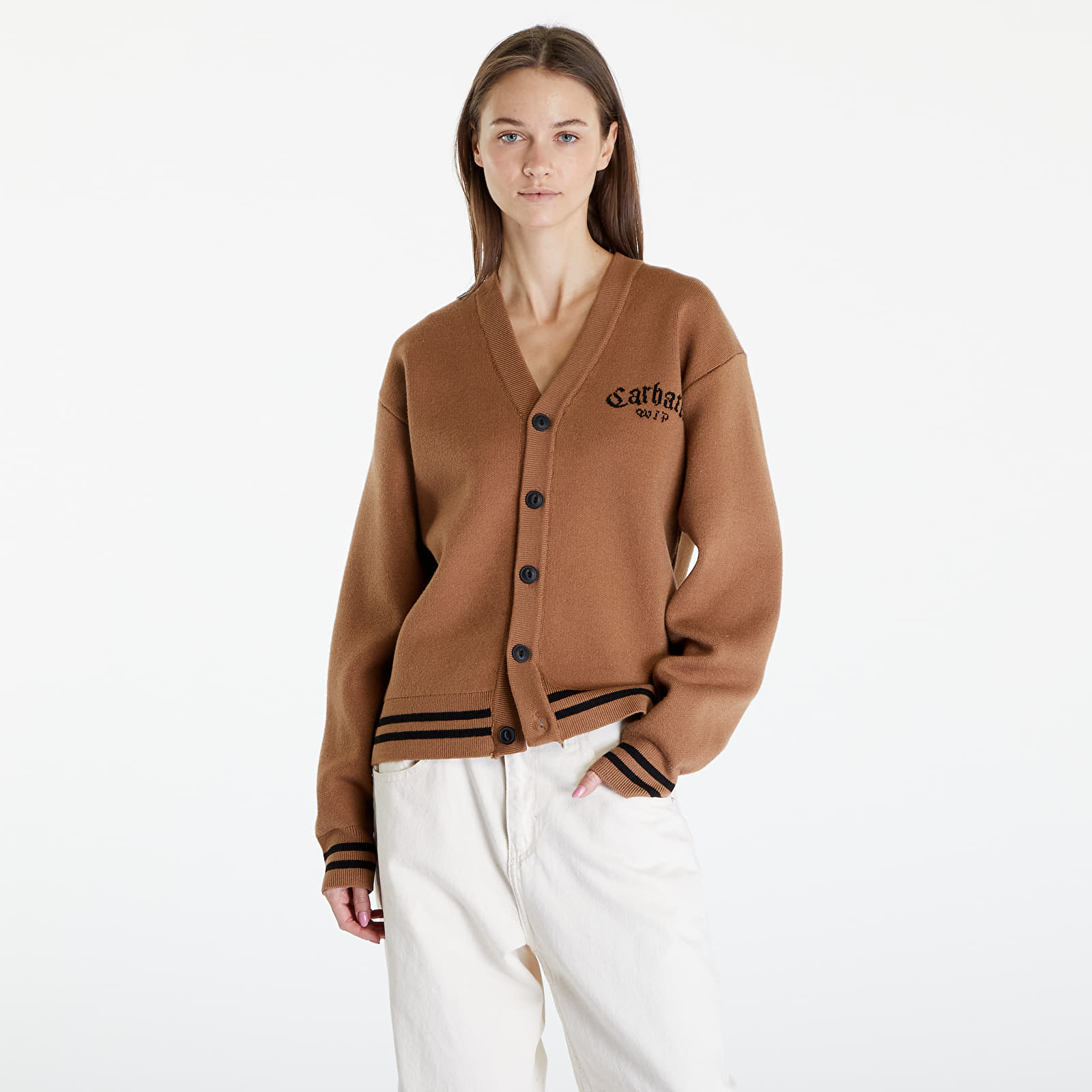 Pleteni puloverji  Carhartt WIP Onyx Cardigan UNISEX Hamilton Brown/ Black