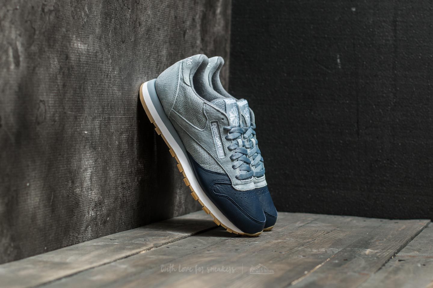 Férfi cipők Reebok Classic Leather Lazy Sunday Meteor Grey/ Collegiate Navy/ Cloud Grey-Gum