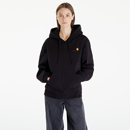 Mikina Carhartt WIP Hooded American Script Jacket UNISEX Black