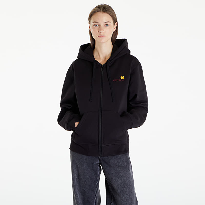 Sweatshirt Carhartt WIP Hooded American Script Jacket UNISEX Black