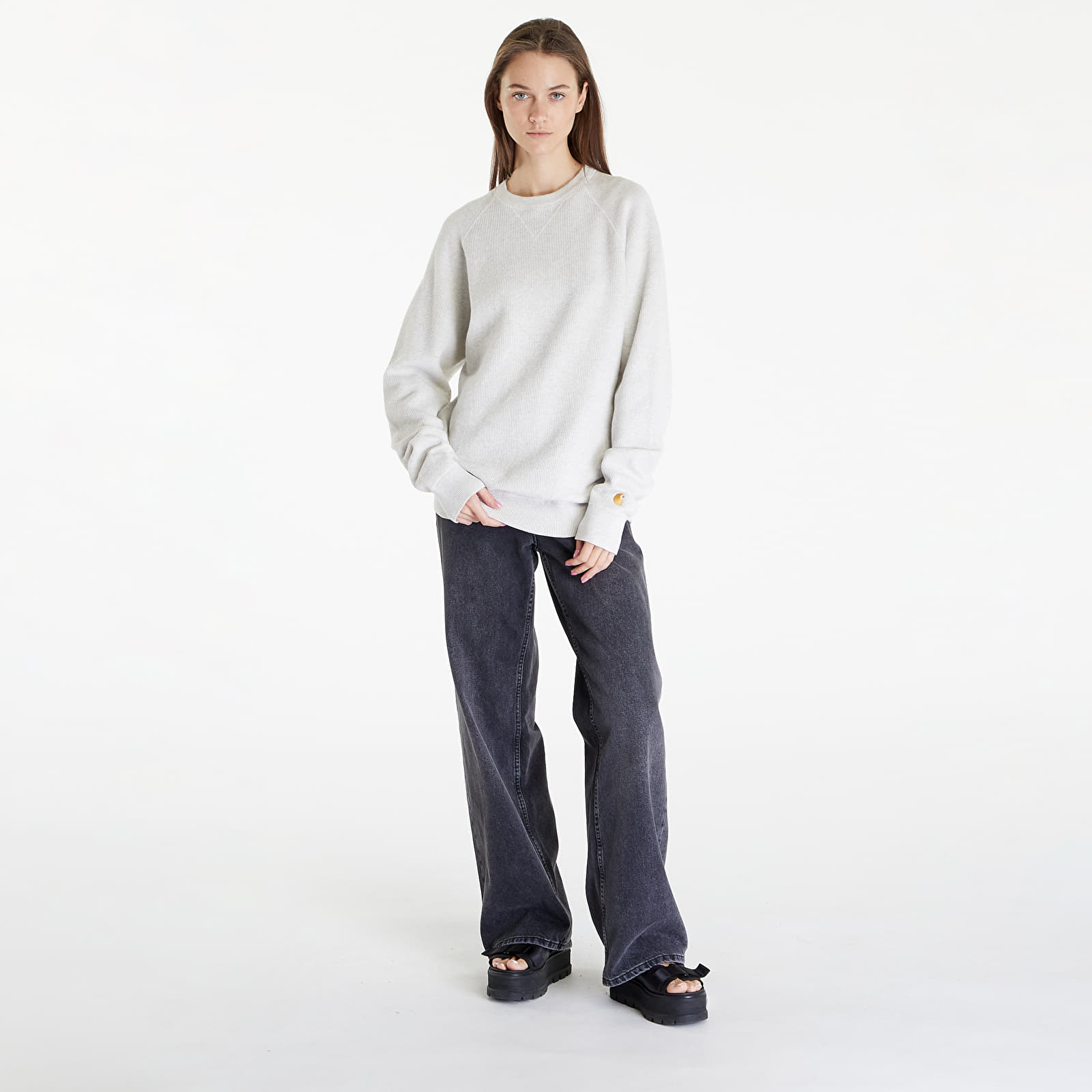 Camisolas Carhartt WIP Chase Sweater Ash Heather/ Gold 