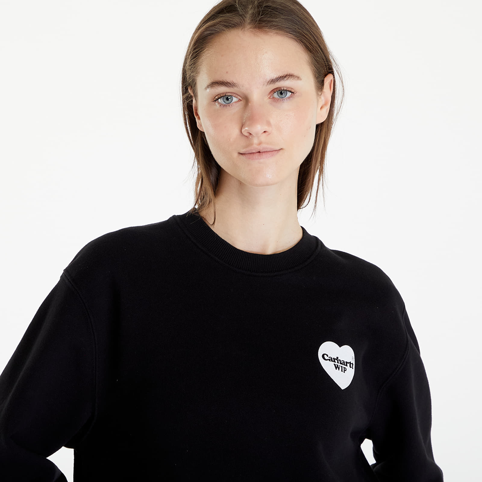 Hanorace Carhartt WIP Heart Bandana Sweat UNISEX Black/ White Stone Washed