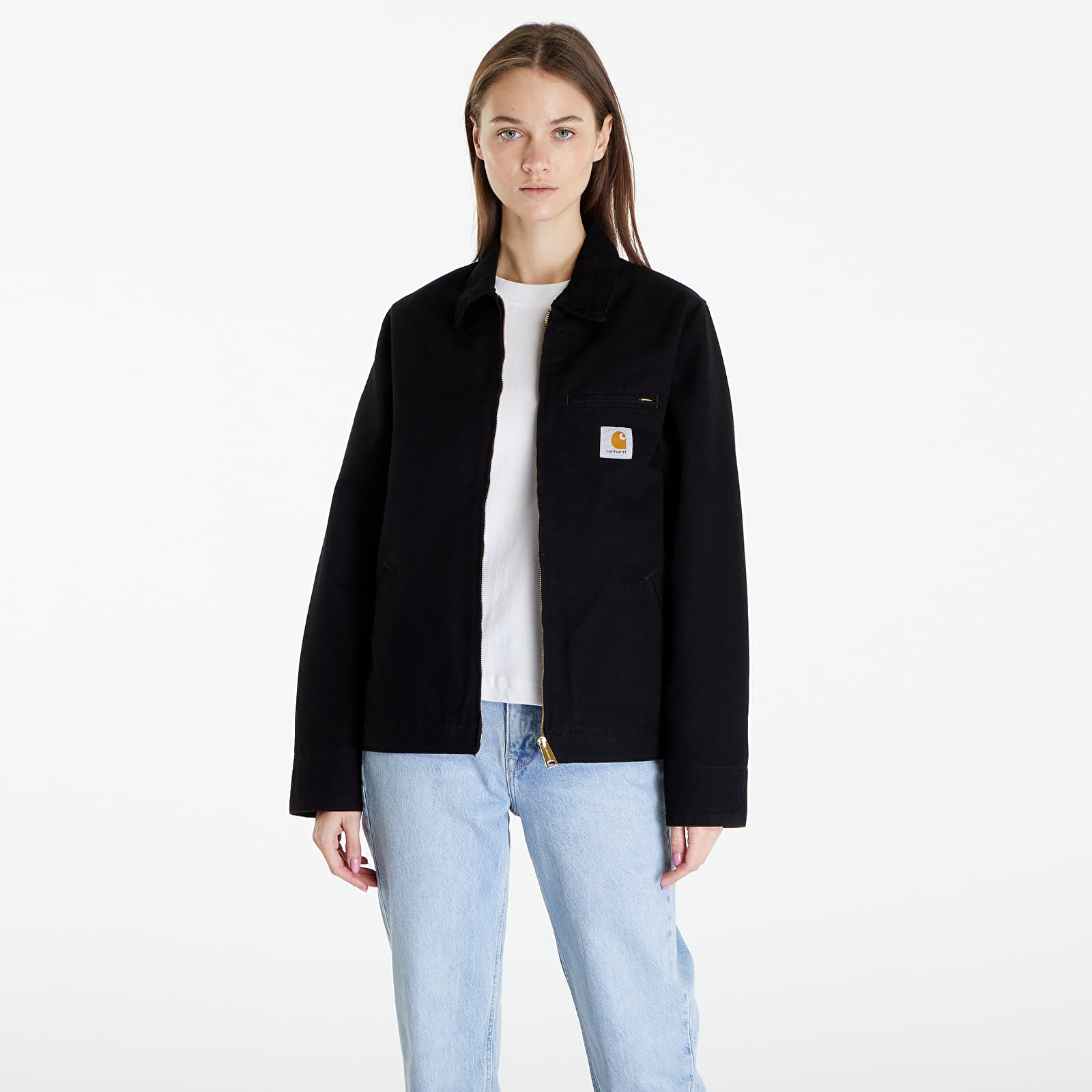 Kabátok Carhartt WIP Detroit Jacket UNISEX Black/ Black Rinsed