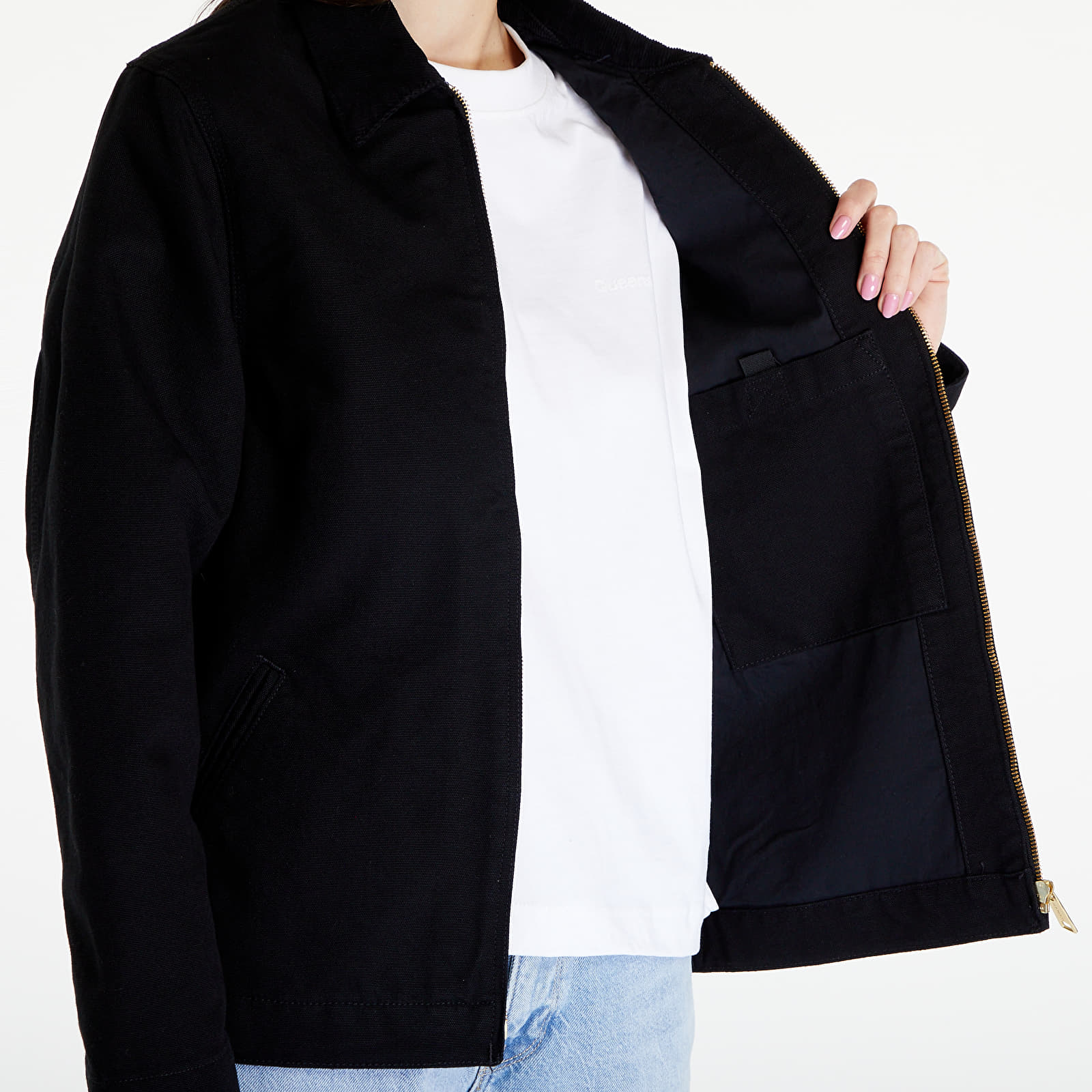 Kabátok Carhartt WIP Detroit Jacket UNISEX Black/ Black Rinsed