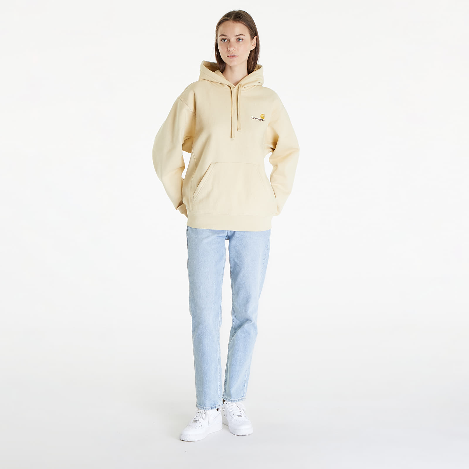 Hanorace Carhartt WIP Hooded American Script Sweat UNISEX Rattan