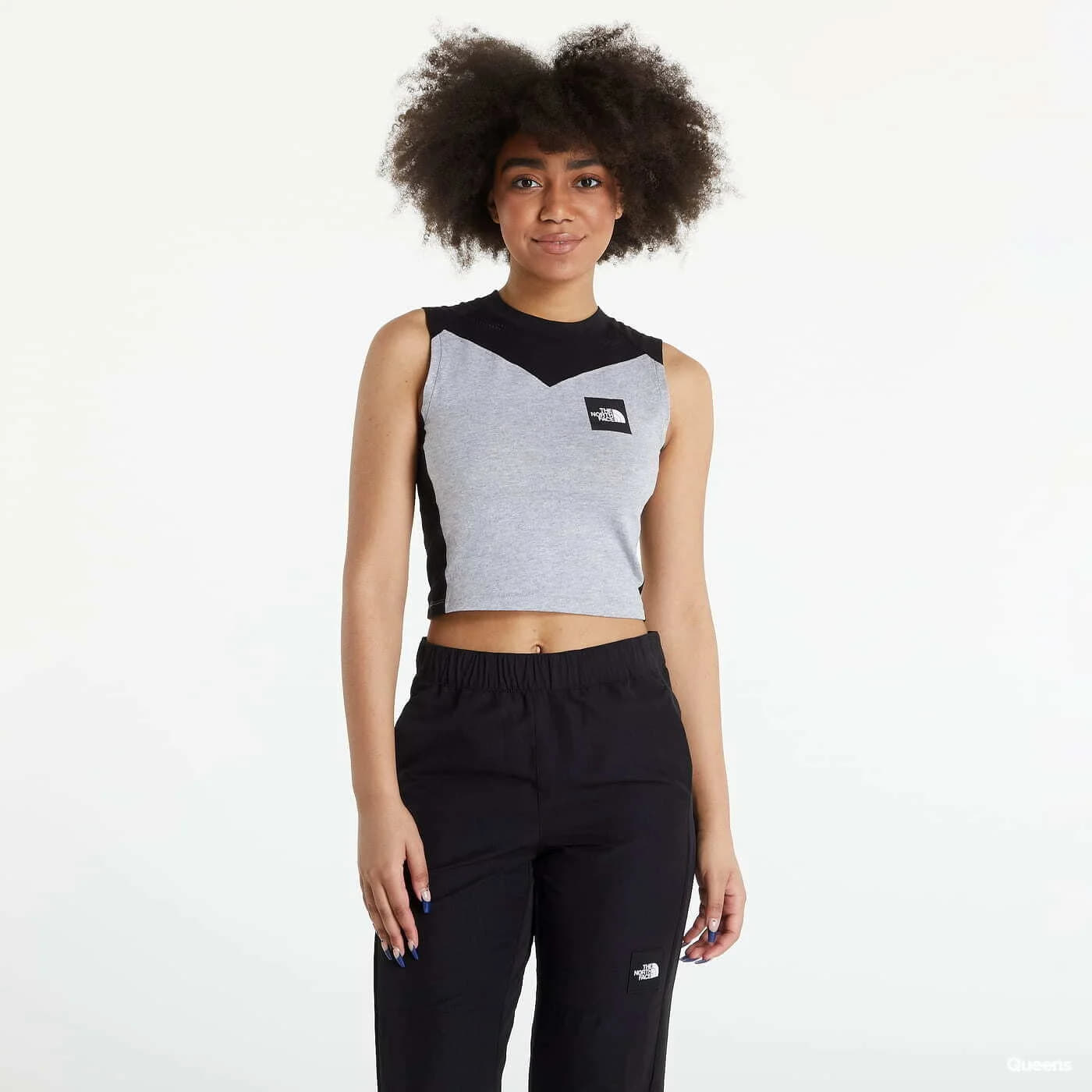 The North Face Cropped Fitted Tank Top Tnf Light Grey Heather