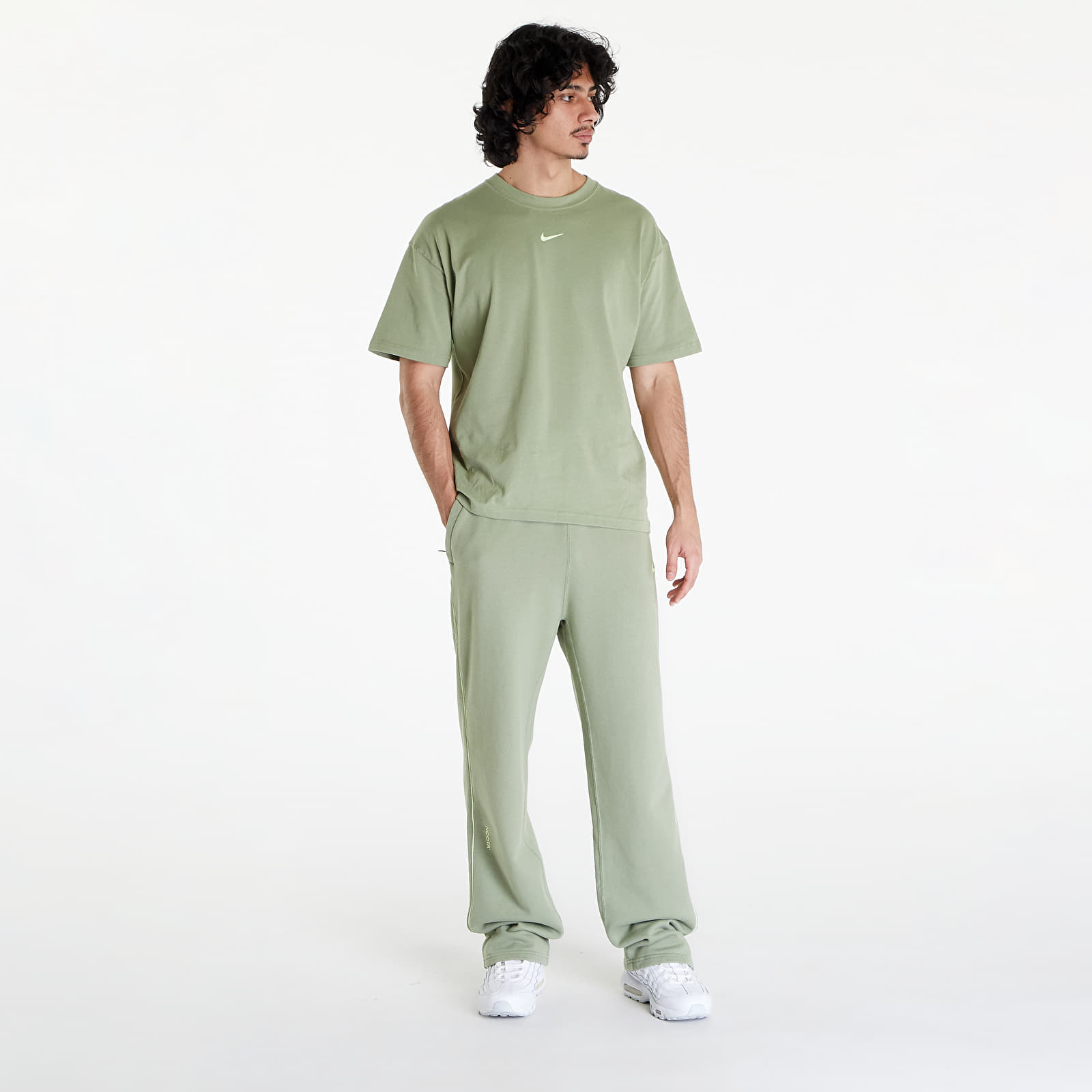 Spodnie dresowe Nike x NOCTA Men's Open-Hem Fleece Pants Oil Green/ Lt Liquid Lime