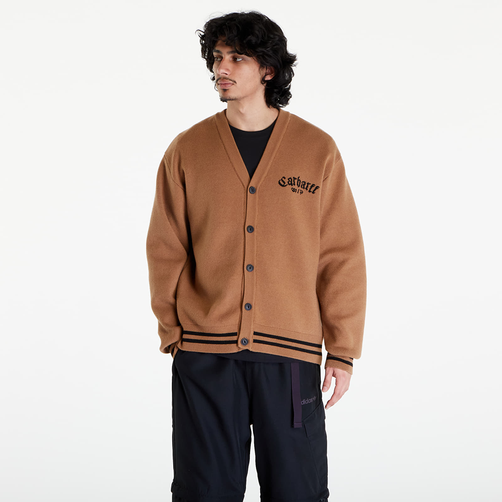 Pleteni puloverji  Carhartt WIP Onyx Cardigan UNISEX Hamilton Brown/ Black