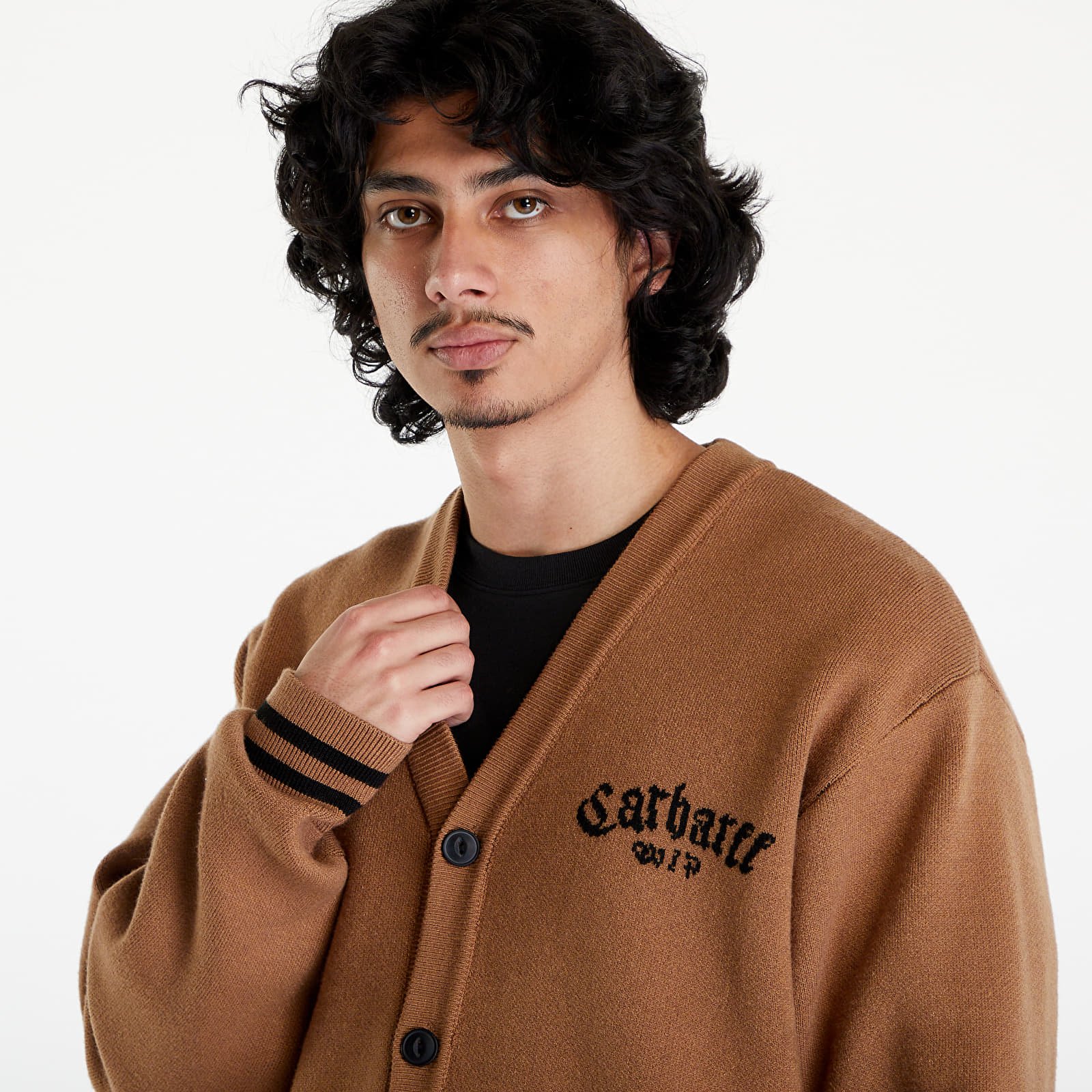 Pleteni puloverji  Carhartt WIP Onyx Cardigan UNISEX Hamilton Brown/ Black