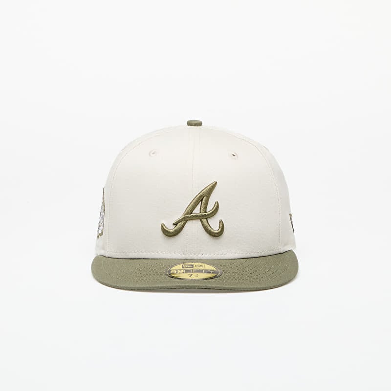 Cap New Era Atlanta Braves MLB White Crown 59FIFTY Fitted Cap Ivory/ New Olive