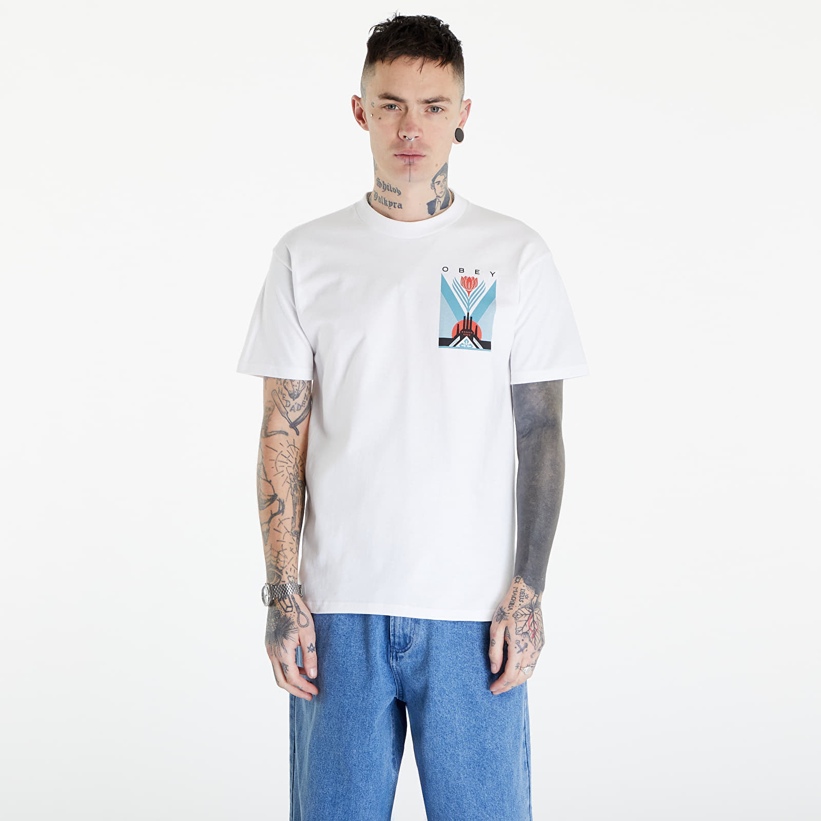 Koszulki OBEY Green Power Factory T-Shirt White