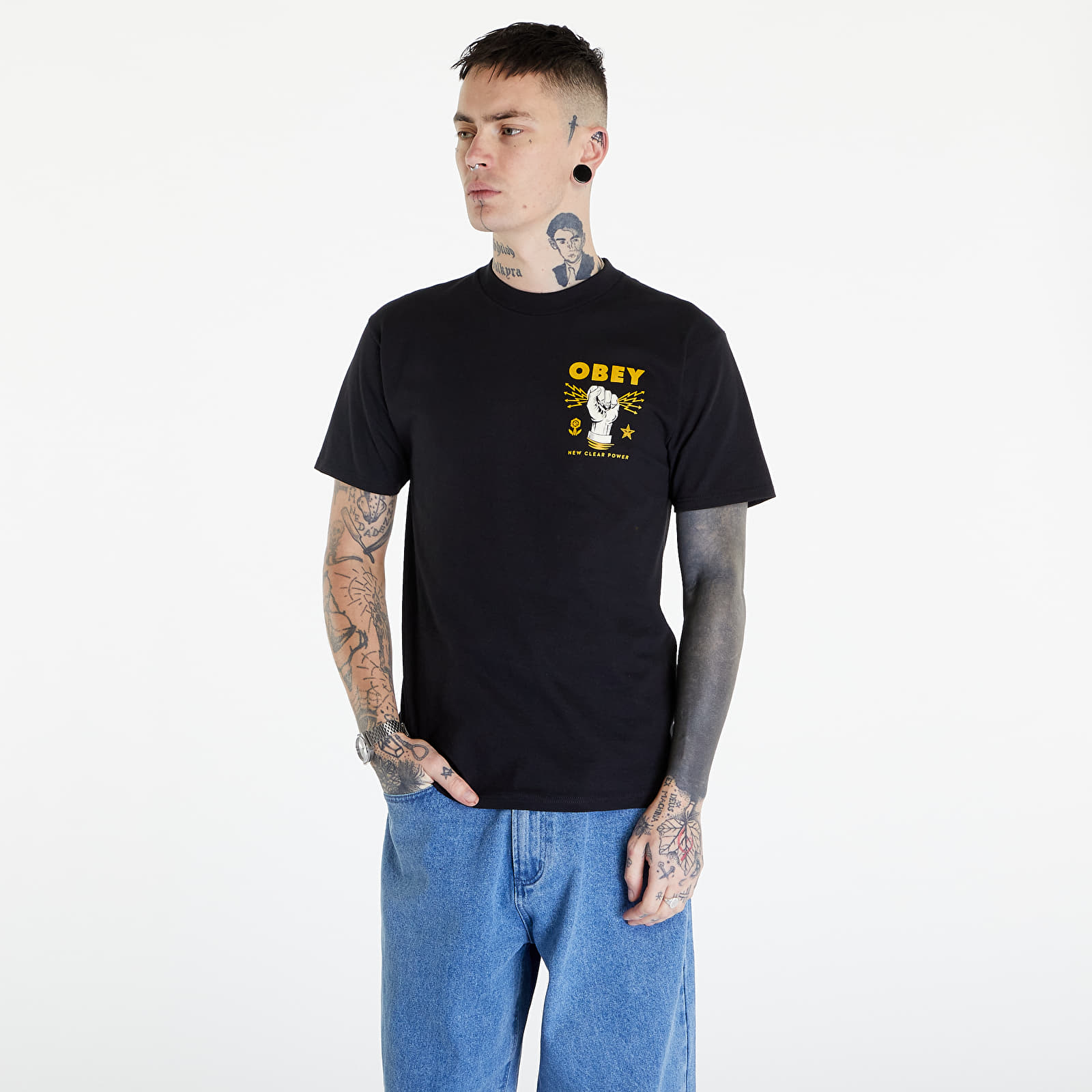 Majice T-shirt OBEY New Clear Power T-Shirt Black