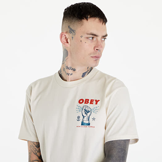 T shirts OBEY New Clear Power T Shirt Cream Footshop