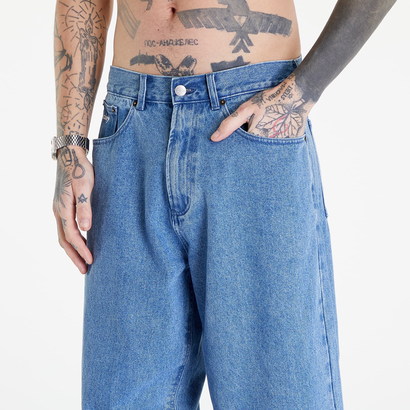 Pants and jeans OBEY Bigwig Baggy Denim Light Indigo