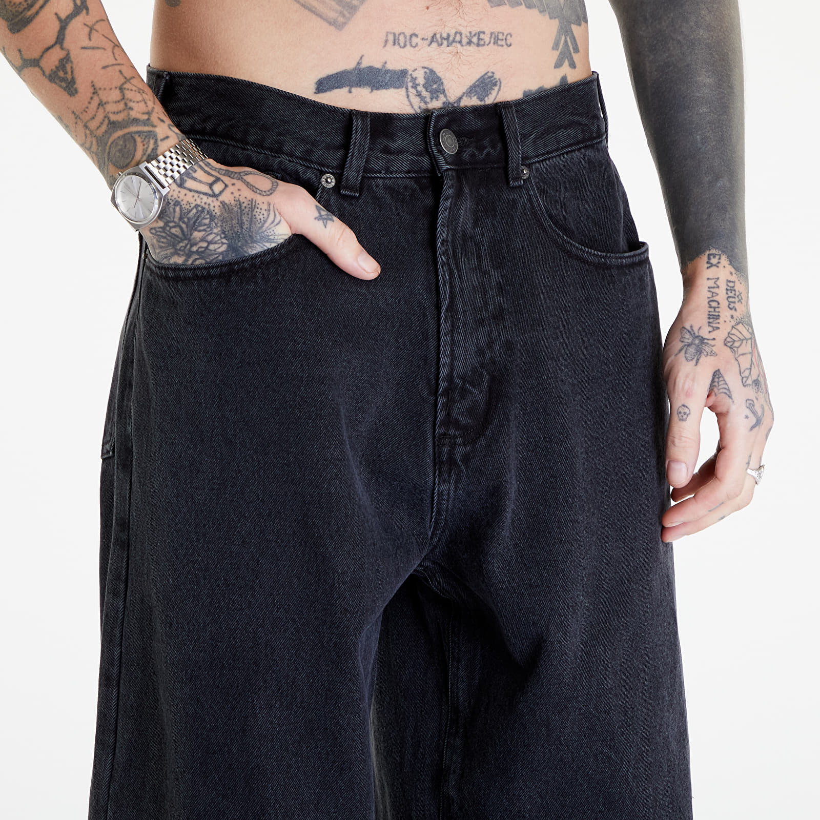 Hosen und Jeans OBEY Bigwig Baggy Denim Faded Black