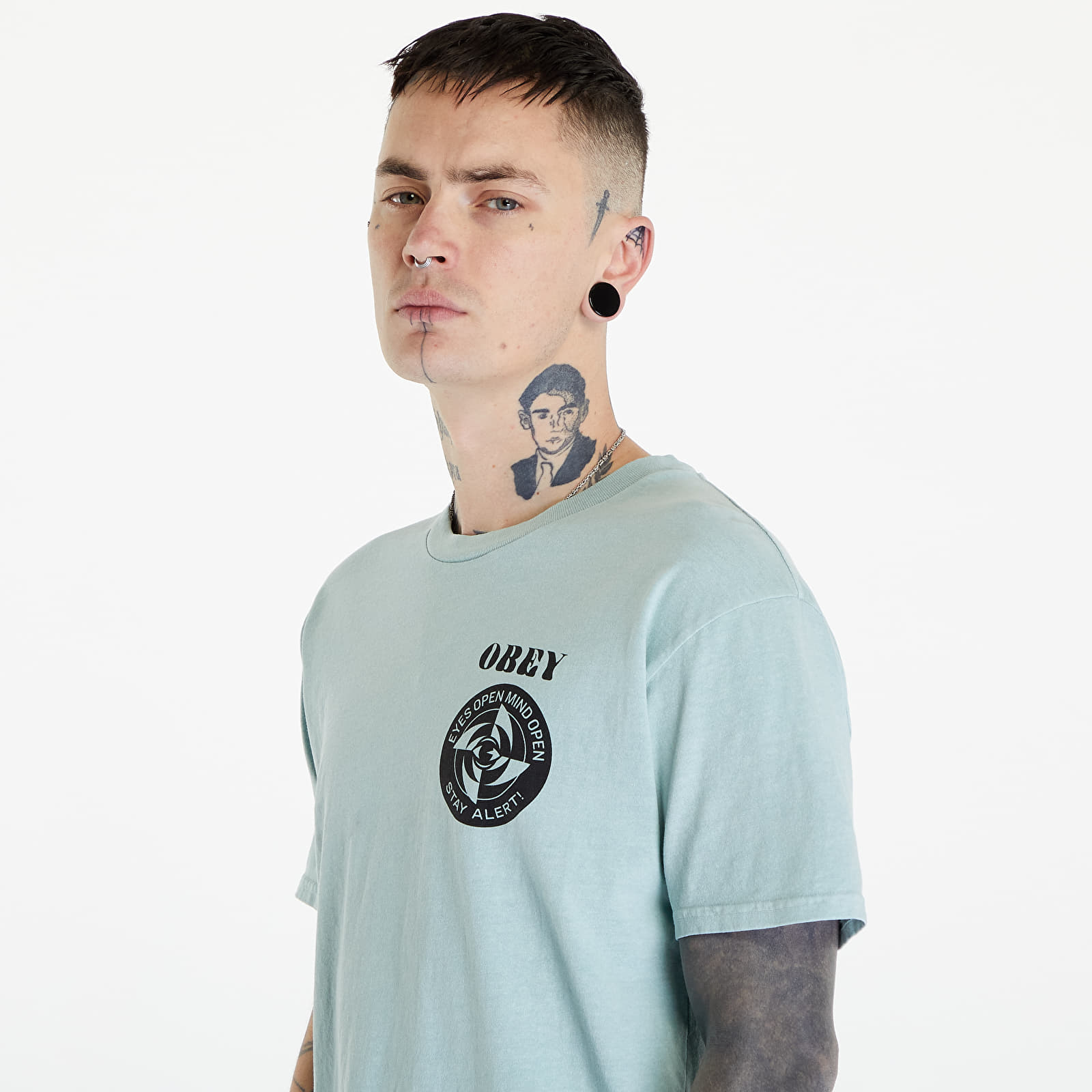 Koszulki OBEY Stay Alert T-Shirt Pigment Surf Spray