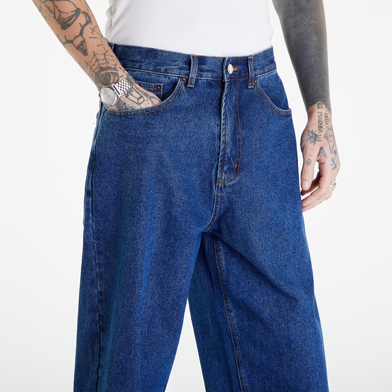 Pants and jeans OBEY Bigwig Baggy Denim Stone Wash Indigo