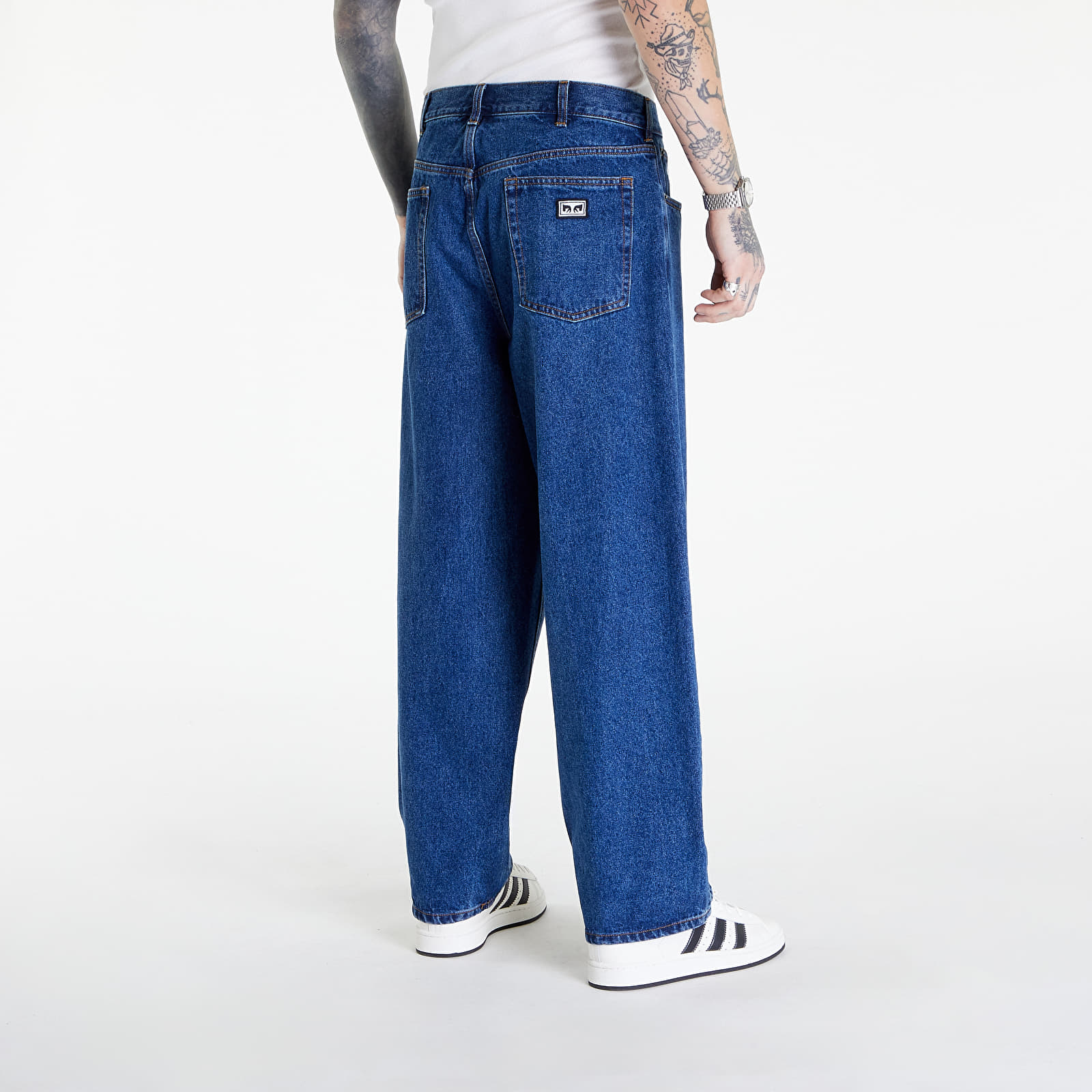 Pants and jeans OBEY Bigwig Baggy Denim Stone Wash Indigo