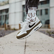 Men s shoes Nike Air Max 1 White Black Pure Platinum Medium Olive Footshop