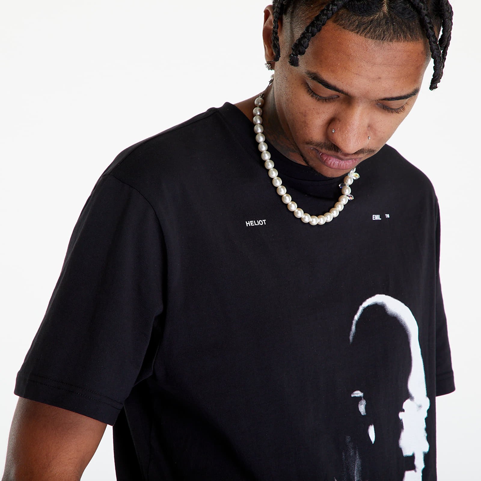 Koszulki HELIOT EMIL Ai Generated Print T-Shirt Black