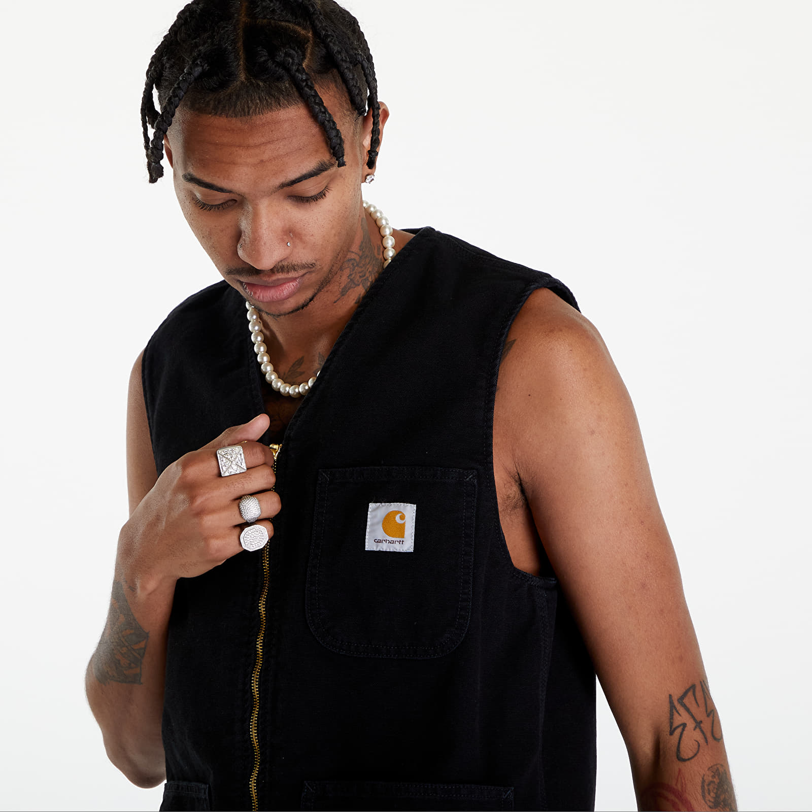 Veste Carhartt WIP Arbor Vest UNISEX Black Aged Canvas