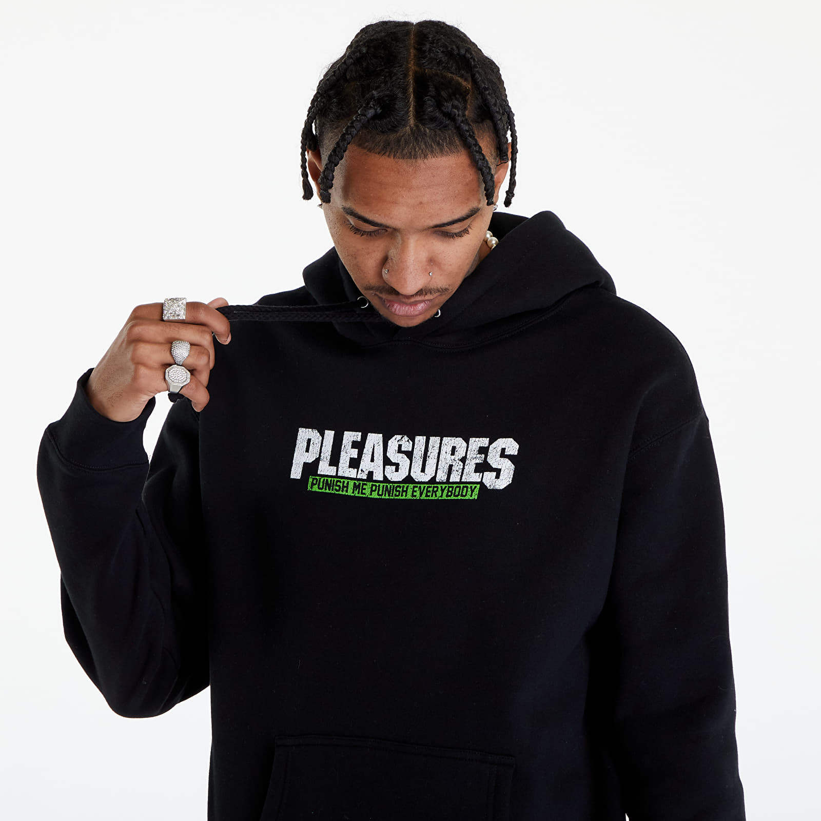 Kapucnis pulóverek és pulcsik PLEASURES Punish Hoodie Black