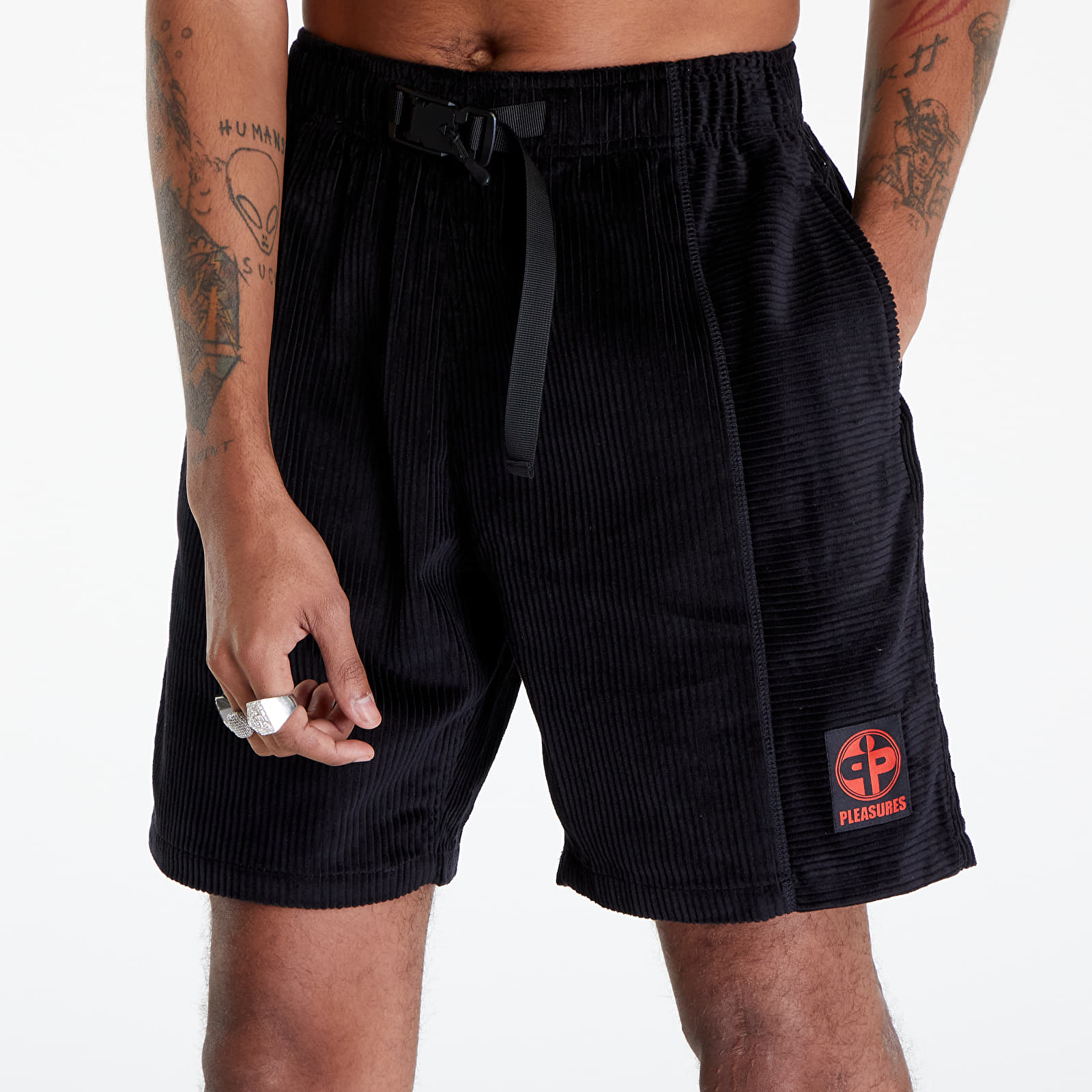 Shorts PLEASURES Flip Corduroy Shorts Black | Footshop