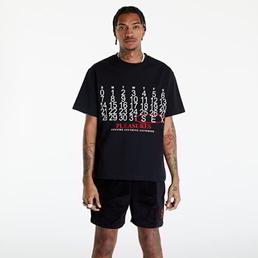 T-shirts PLEASURES Calendar Heavyweight T-Shirt Black | Footshop