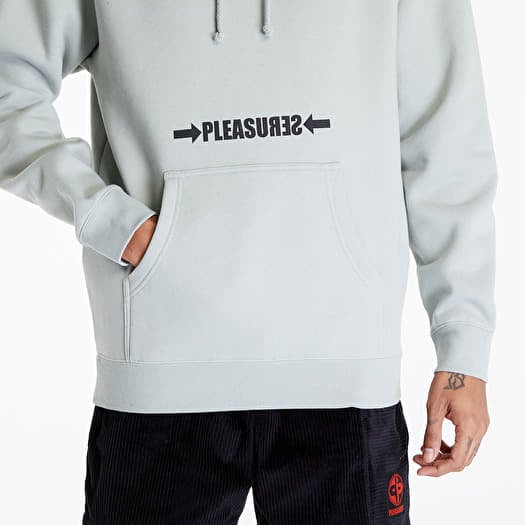 Pleasures flipped logo on sale hoodie