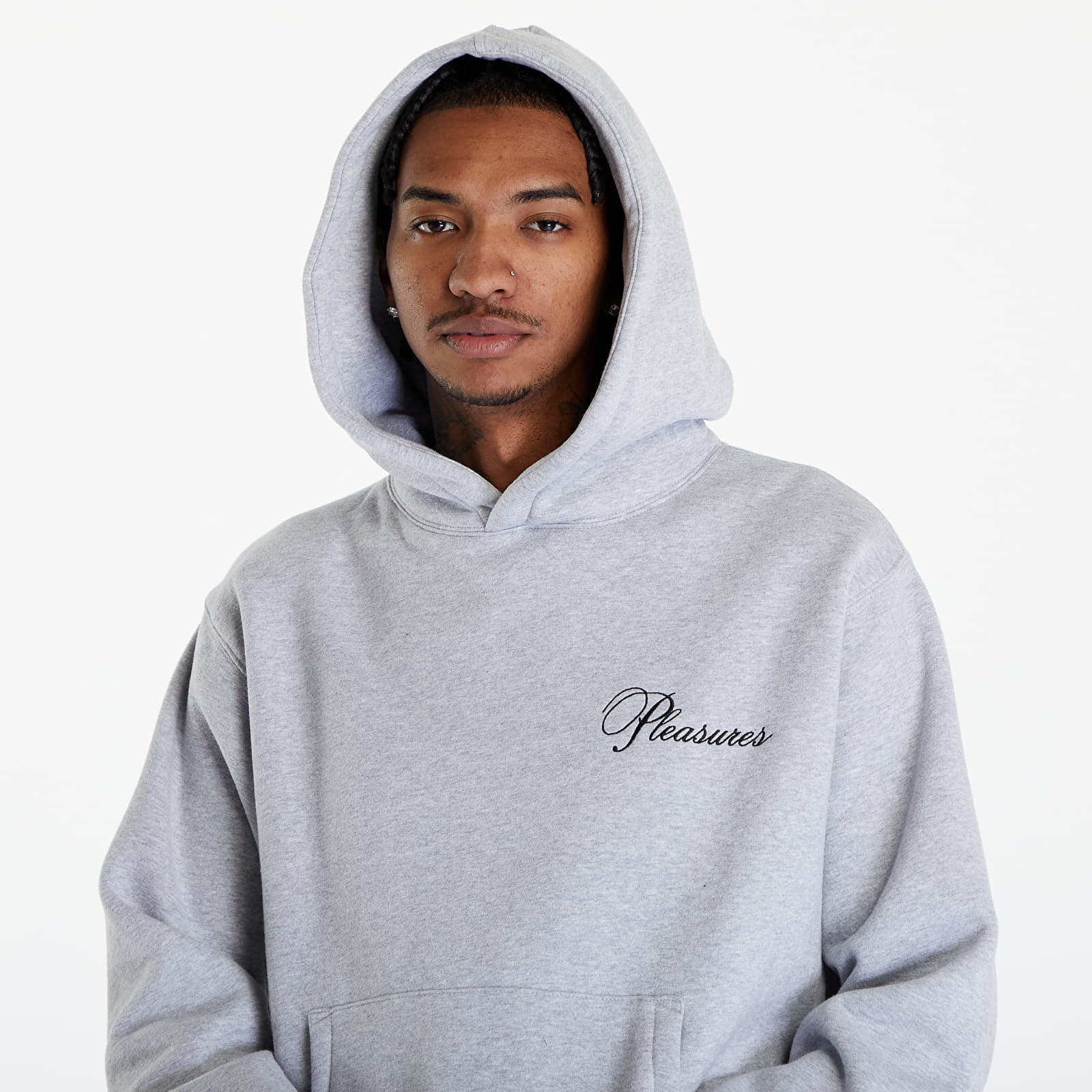 Hanorac PLEASURES Cafe Hoodie Heather Grey - 1 | YEO