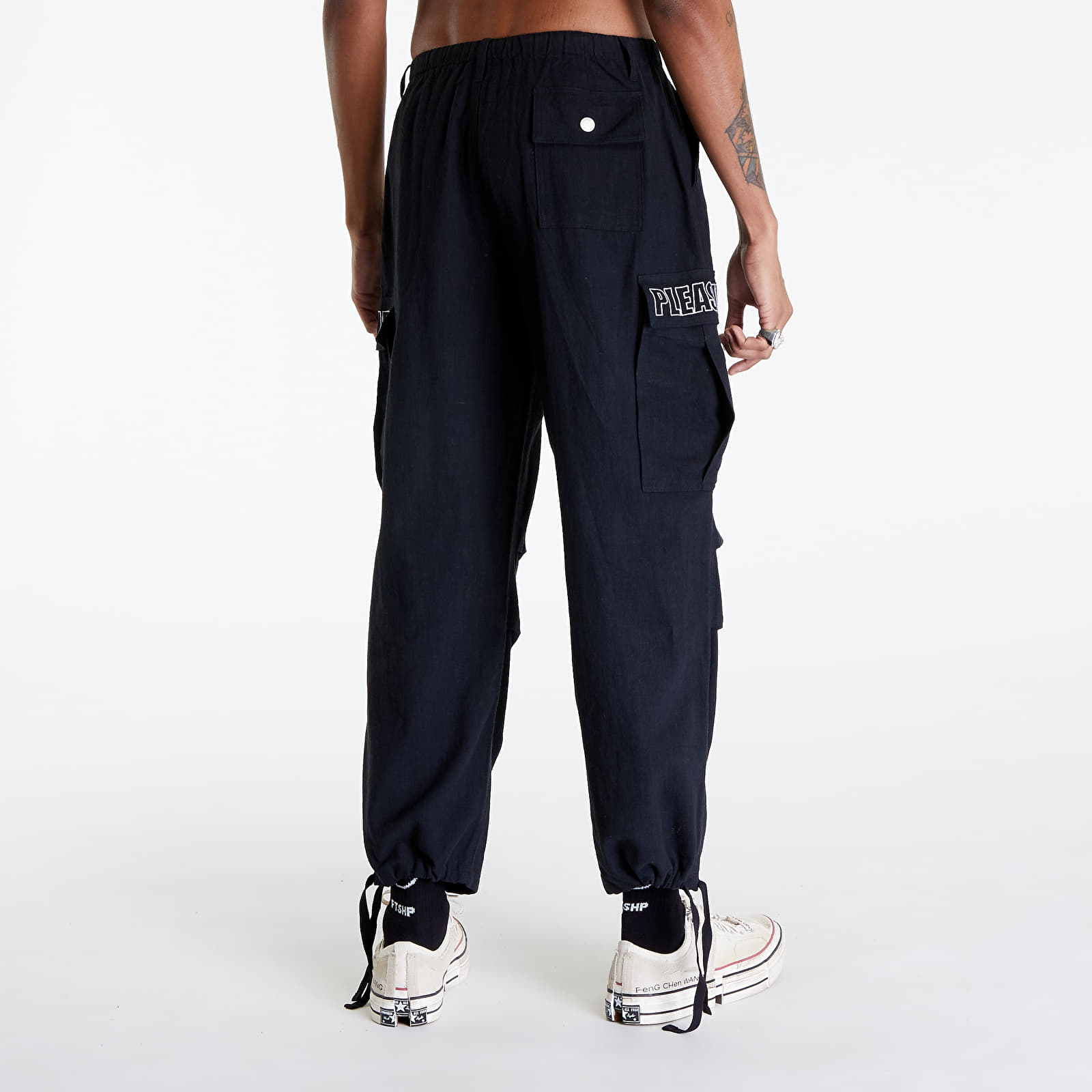 Cargo pants PLEASURES Visitor Wide Cargo Pants Black