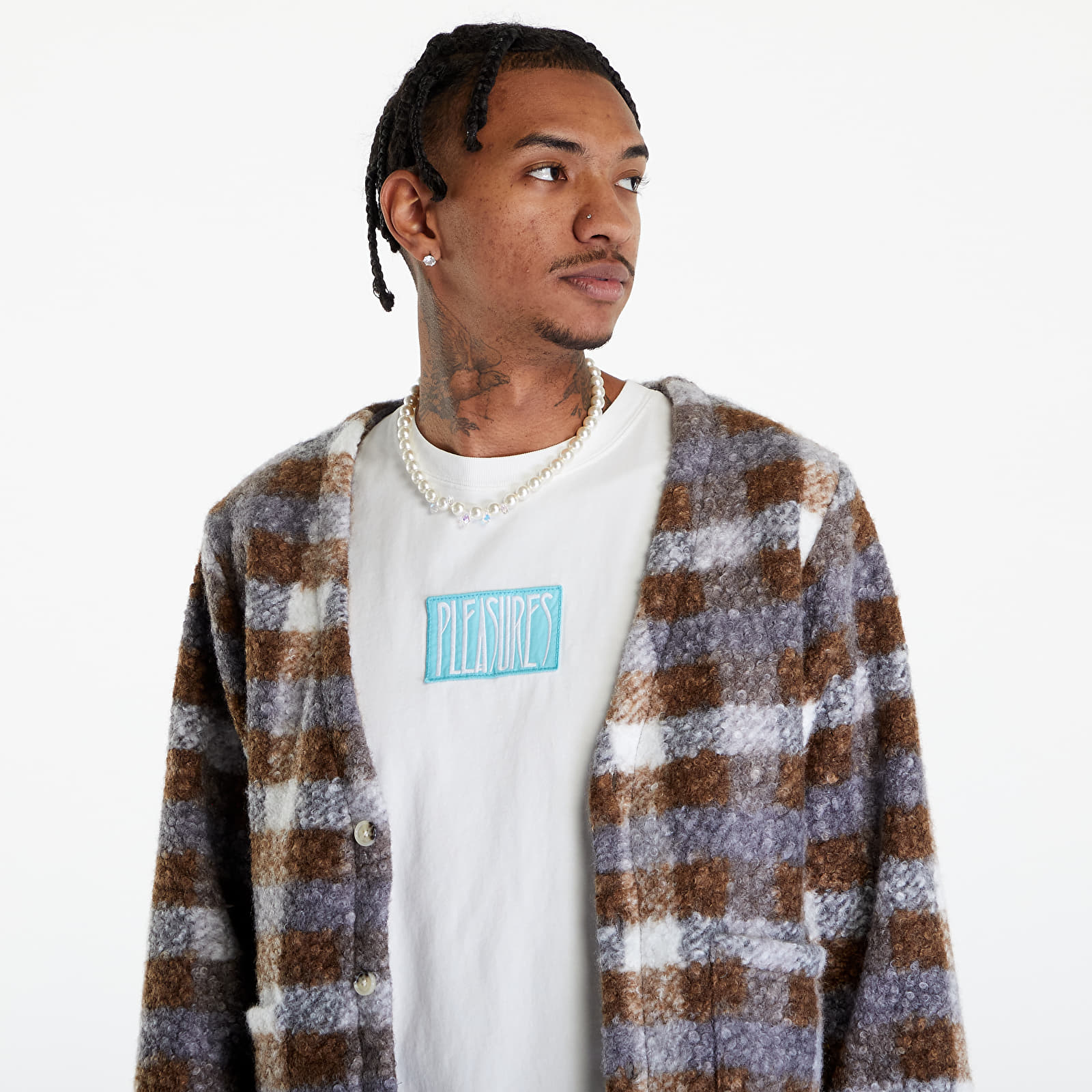 Pulóverek PLEASURES Graham Cardigan Grey