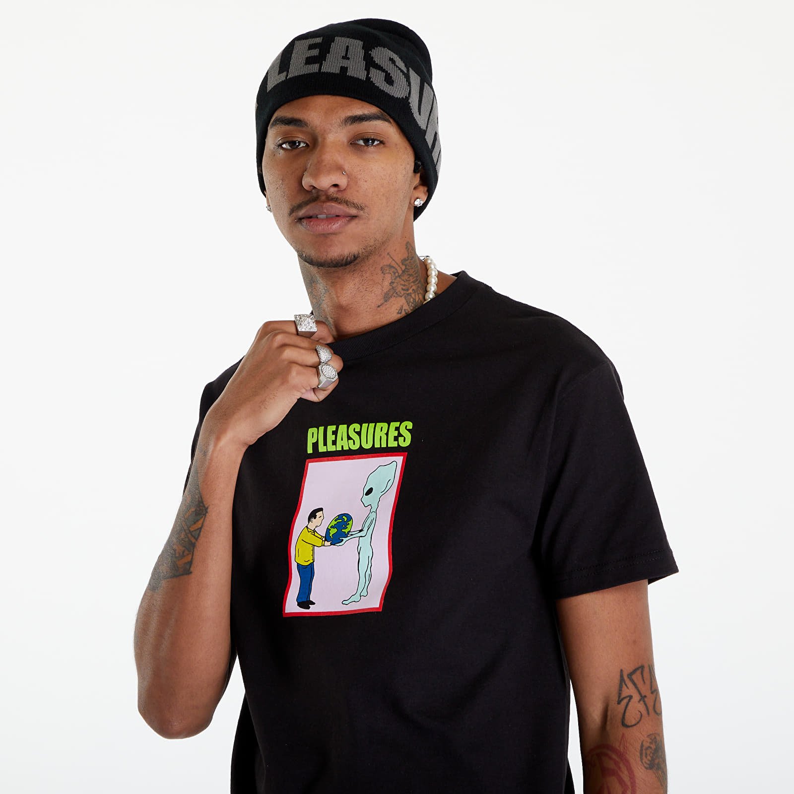 Μπλούζες PLEASURES Gift T-Shirt Black