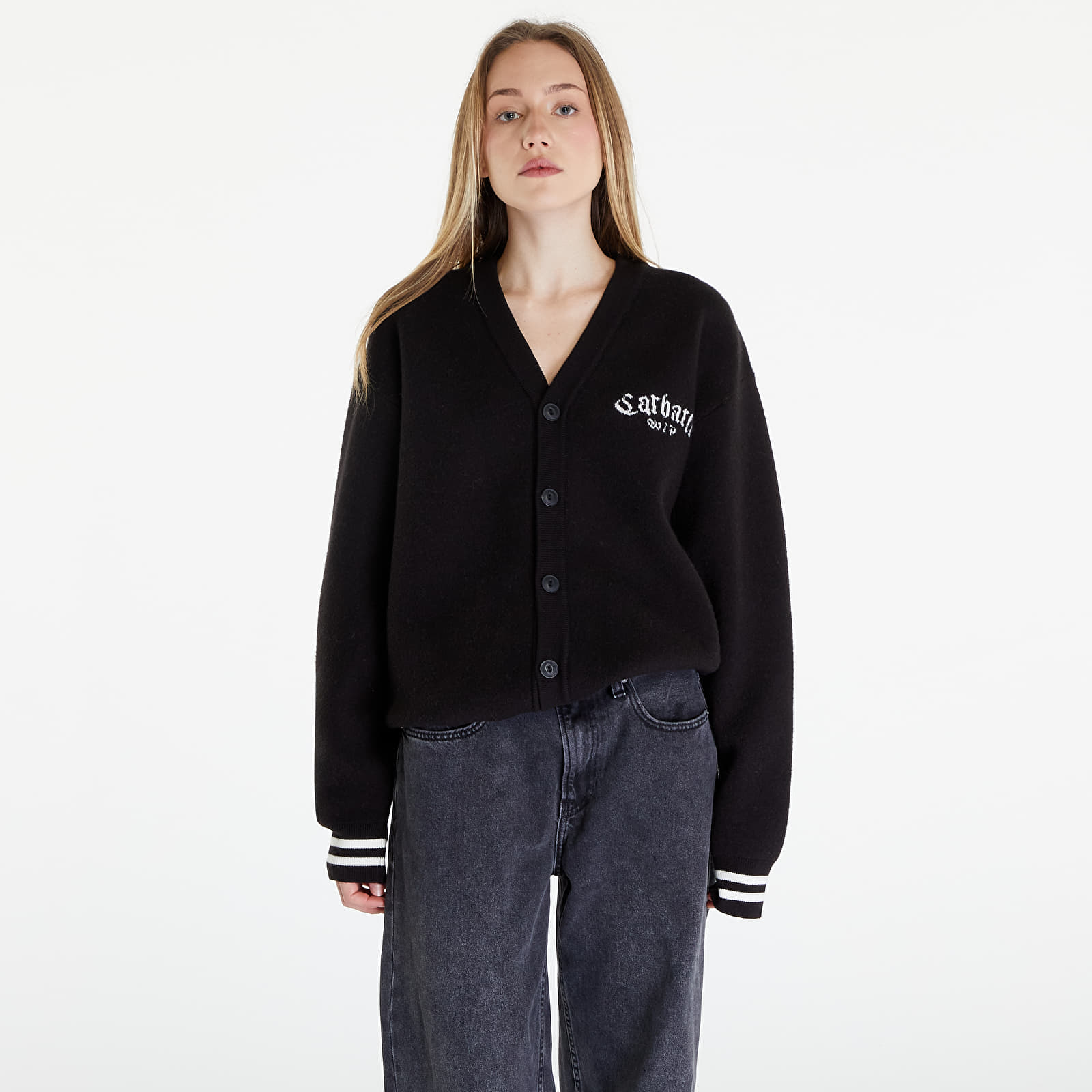 Pleteni puloverji  Carhartt WIP Onyx Cardigan UNISEX Black/ Wax