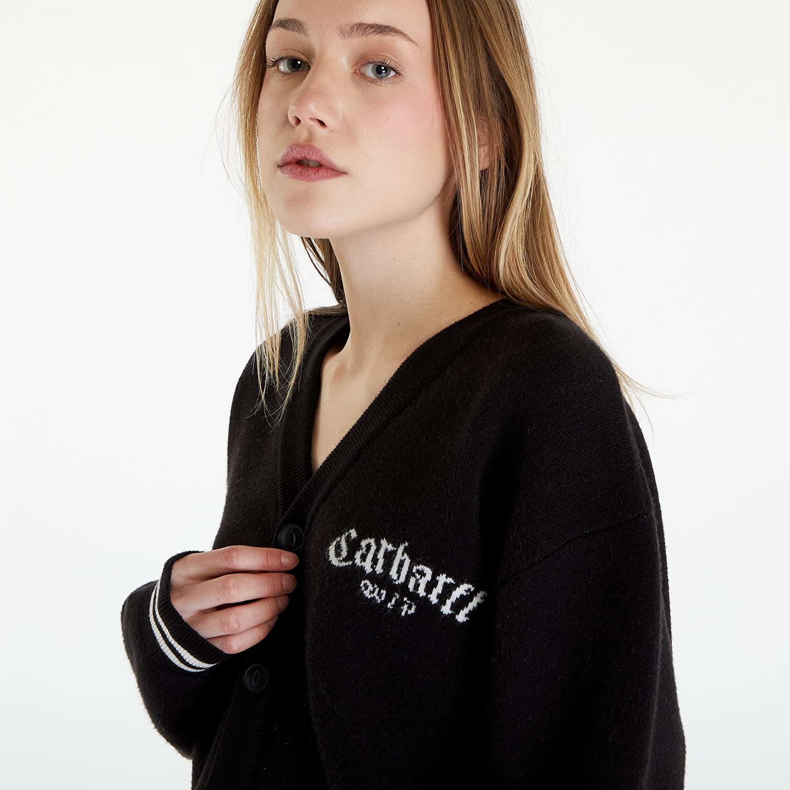 Pleteni puloverji  Carhartt WIP Onyx Cardigan UNISEX Black/ Wax