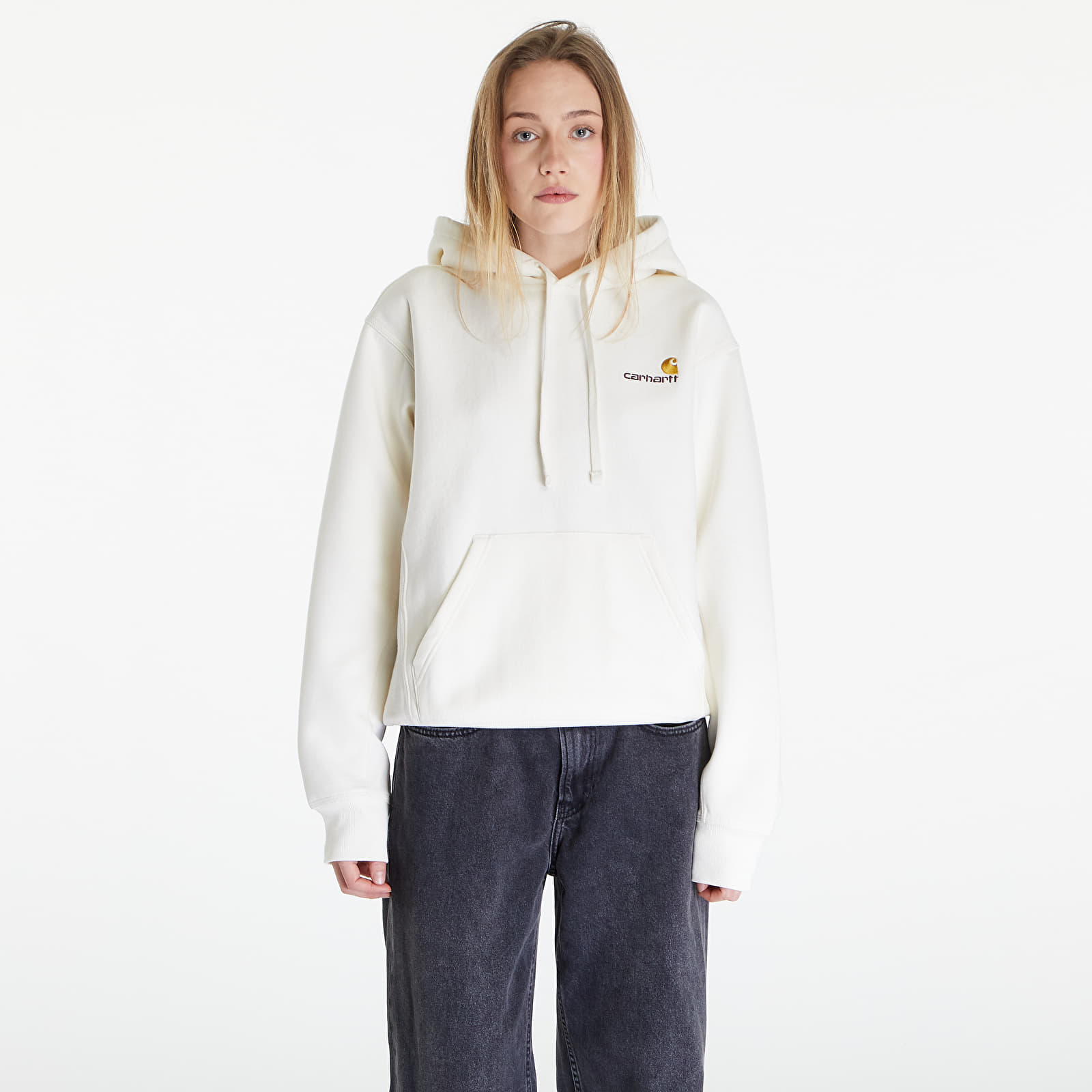 Mikiny Carhartt WIP Hooded American Script Sweat UNISEX Wax