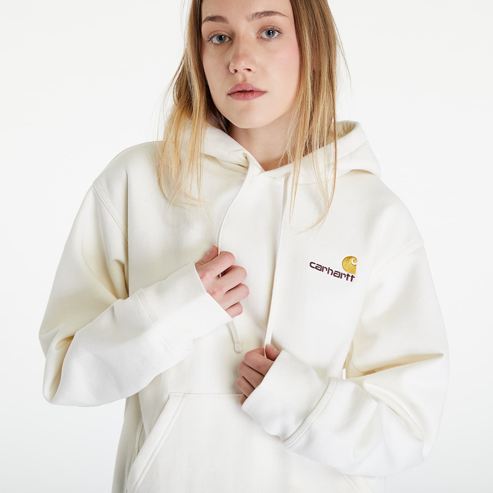 Mikiny Carhartt WIP Hooded American Script Sweat UNISEX Wax