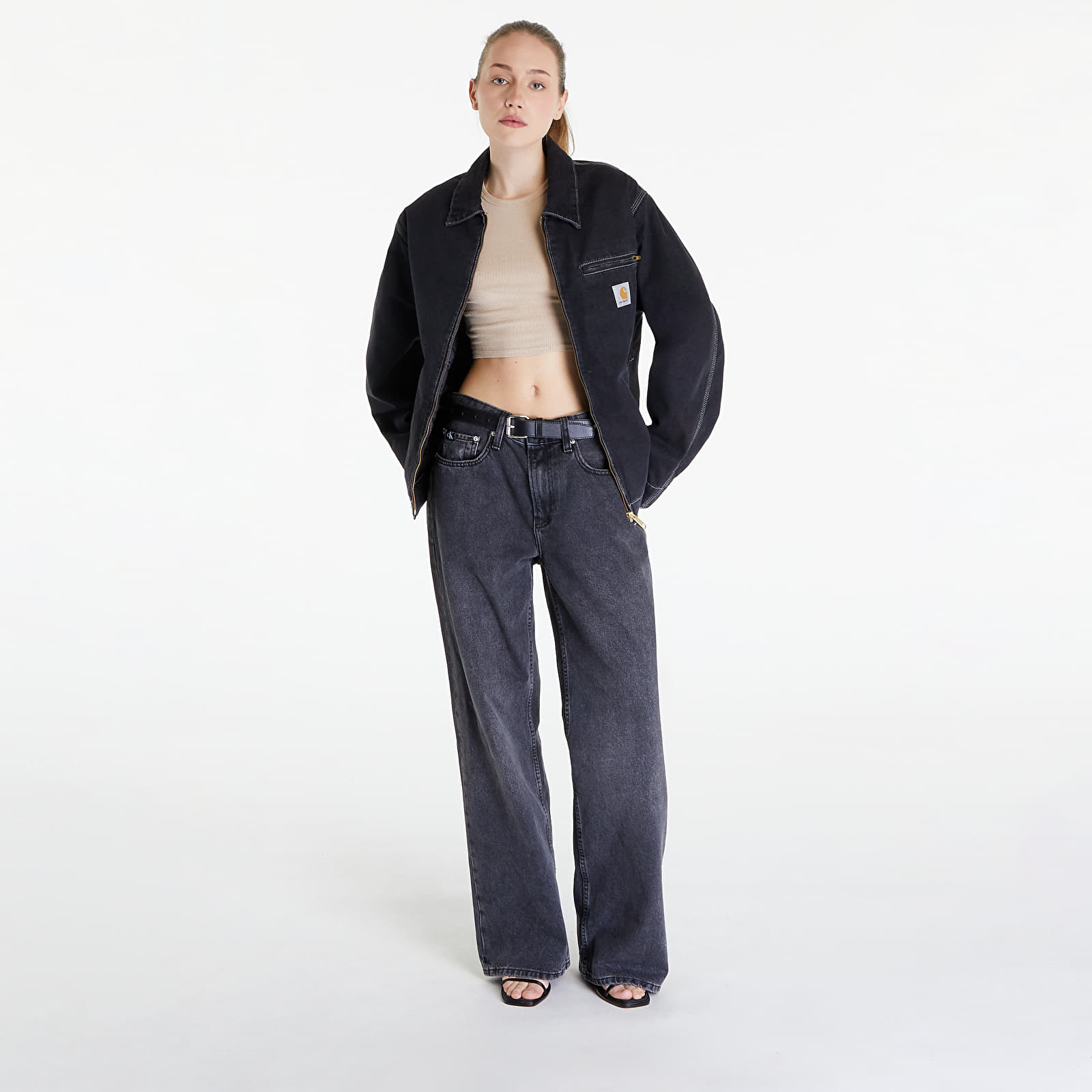 Jackets Carhartt WIP OG Detroit Jacket UNISEX Black Stone Washed