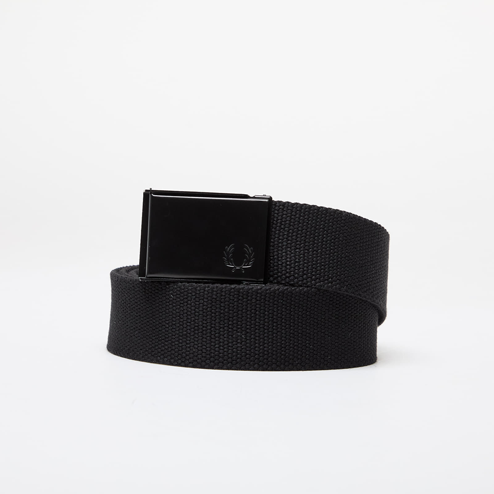 Curea FRED PERRY Graphic Branded Webbing Belt Black/ Warm Grey