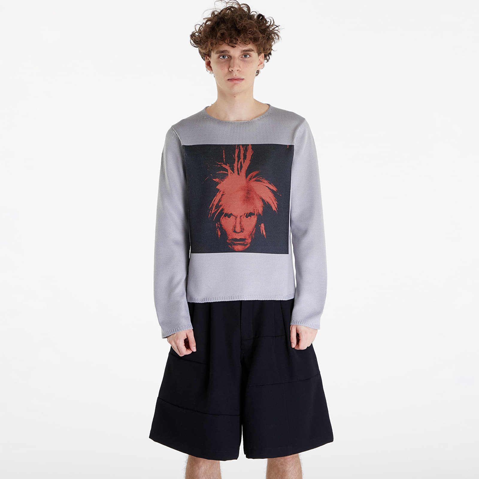Pulóverek Comme des Garçons SHIRT Sweater Grey/ Red