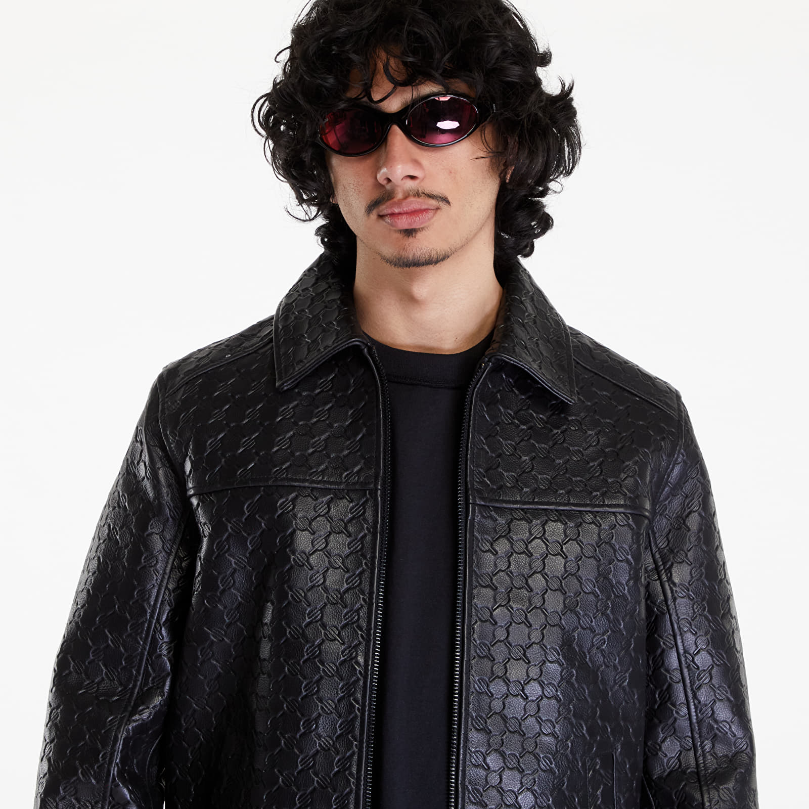 Jacken Daily Paper Silence Monogram Leather Jacket Black